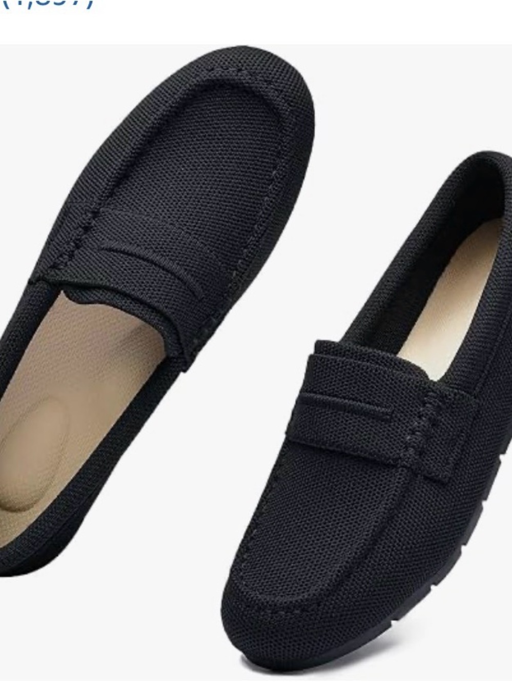 Black Knit Penny Loafers